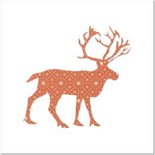 Deer Silhouette with Pattern Posters and Art